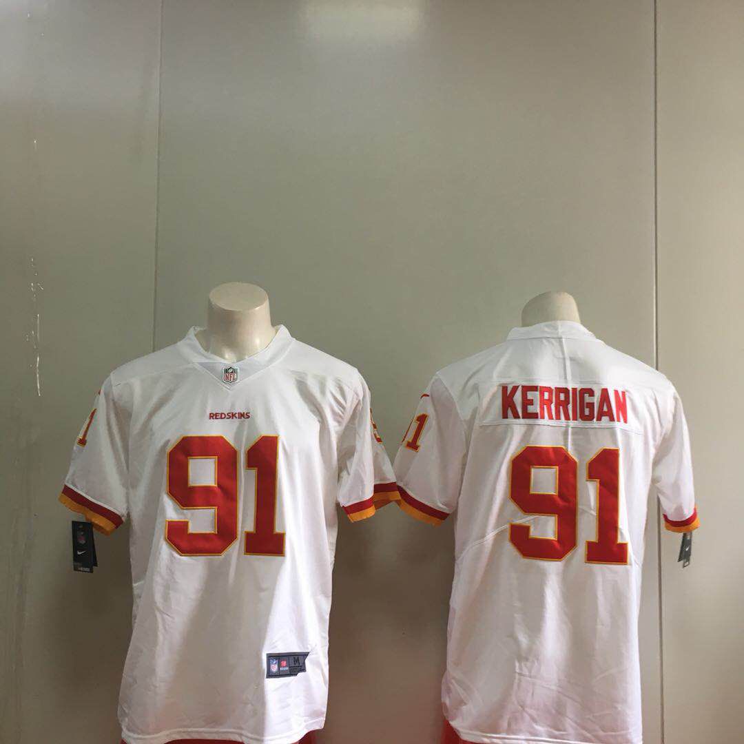 Men Washington Redskins 91 Kerrigan White Nike Vapor Untouchable Limited Playe NFL Jerseys